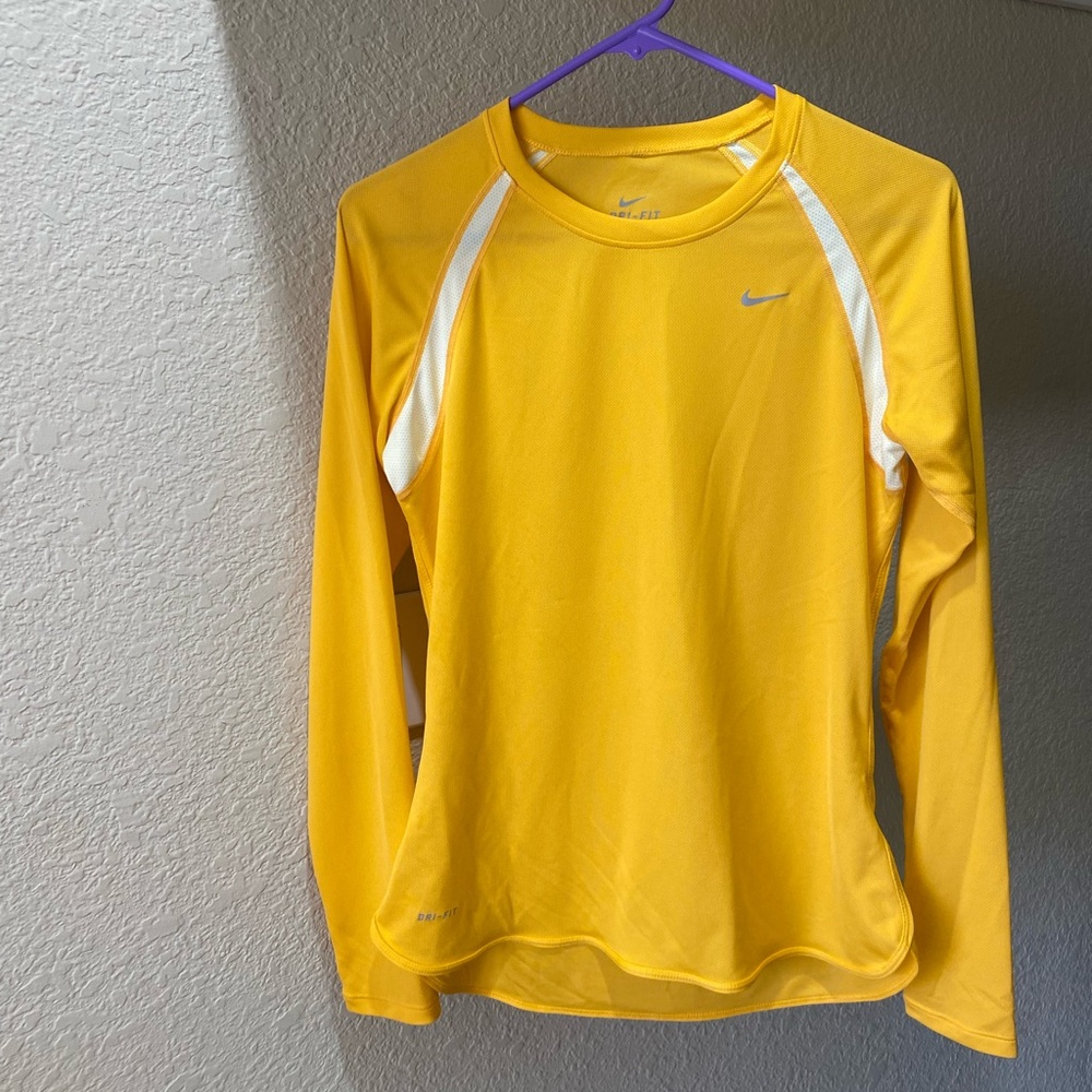 Nike Orange Long Sleeve Dry-fit Top
